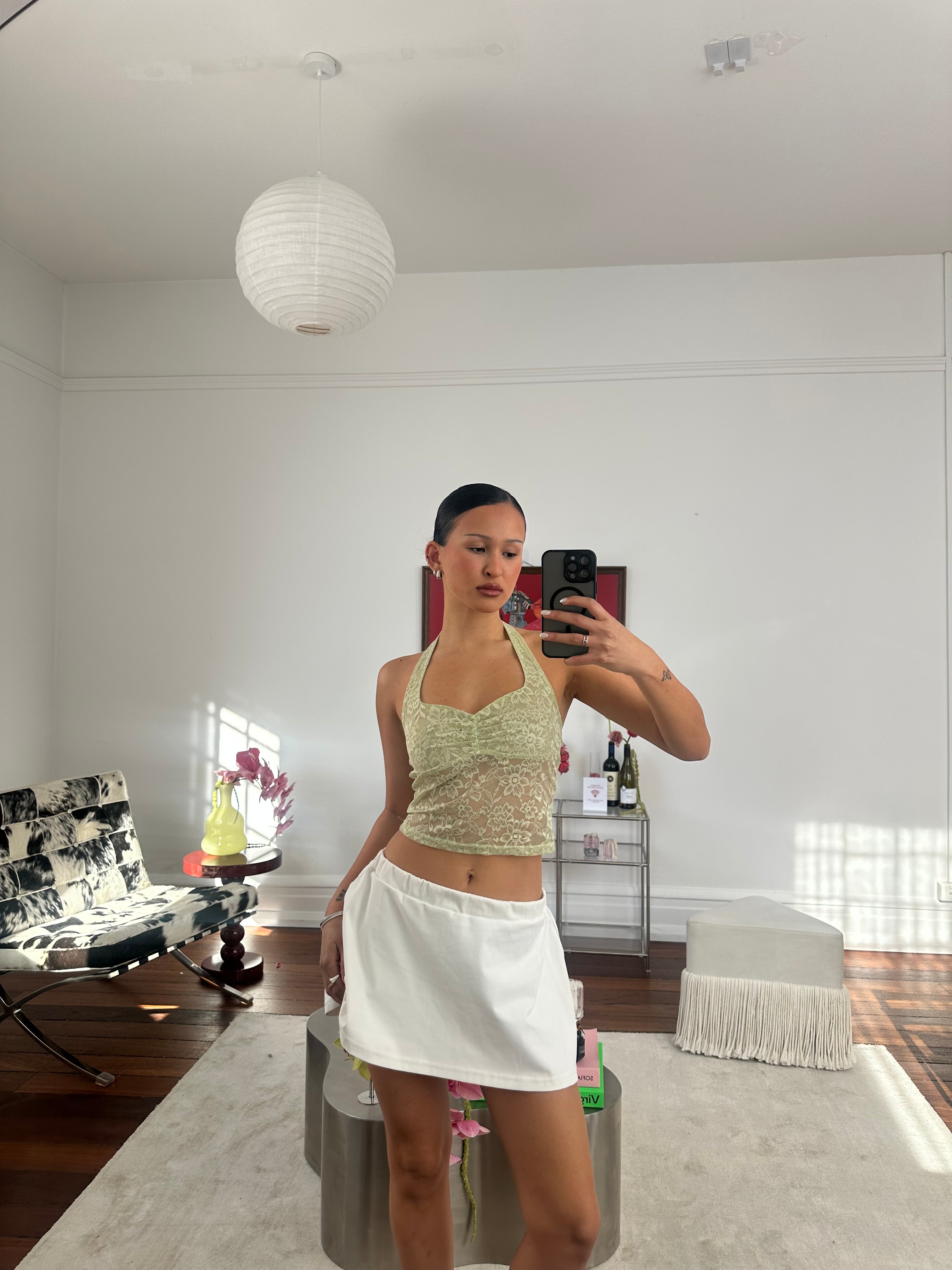 Green lace top