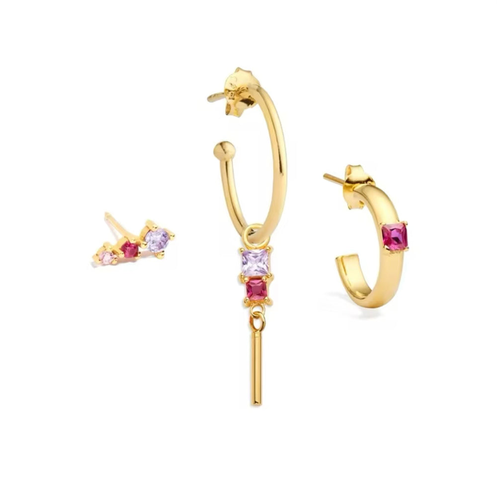 Earring Stack | Pink